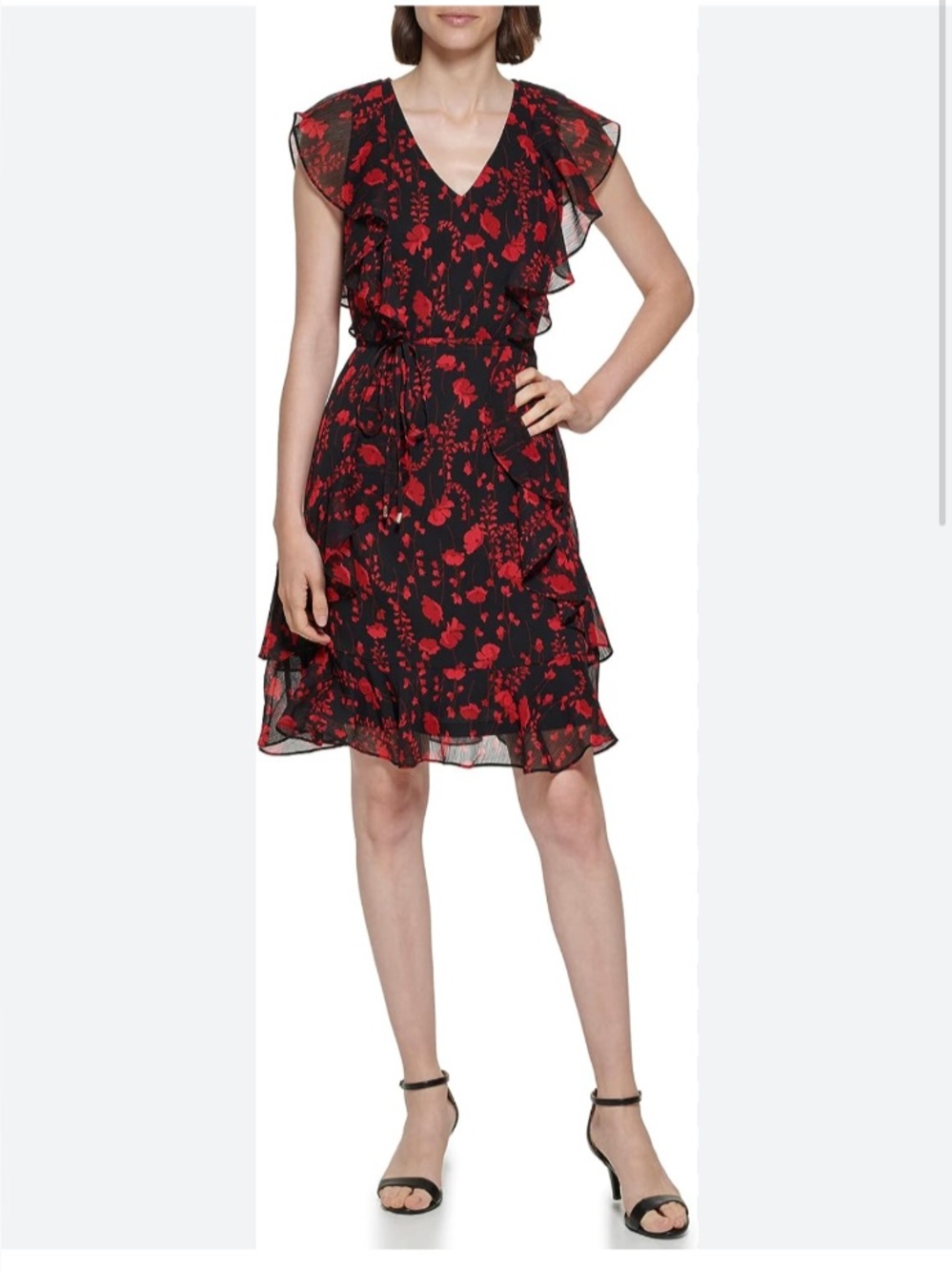 Tommy Hilfiger women's floral-print ruffled fit & flare dres